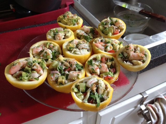 Shellfish Ceviche in Lemon Cups