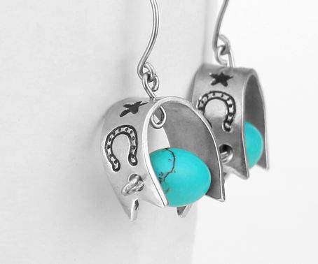 Metal Stamped Horseshoe Earrings