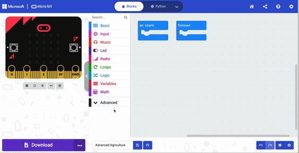 Start a New Project in MakeCode & Install the Climate Action Kit Block "Drawers"