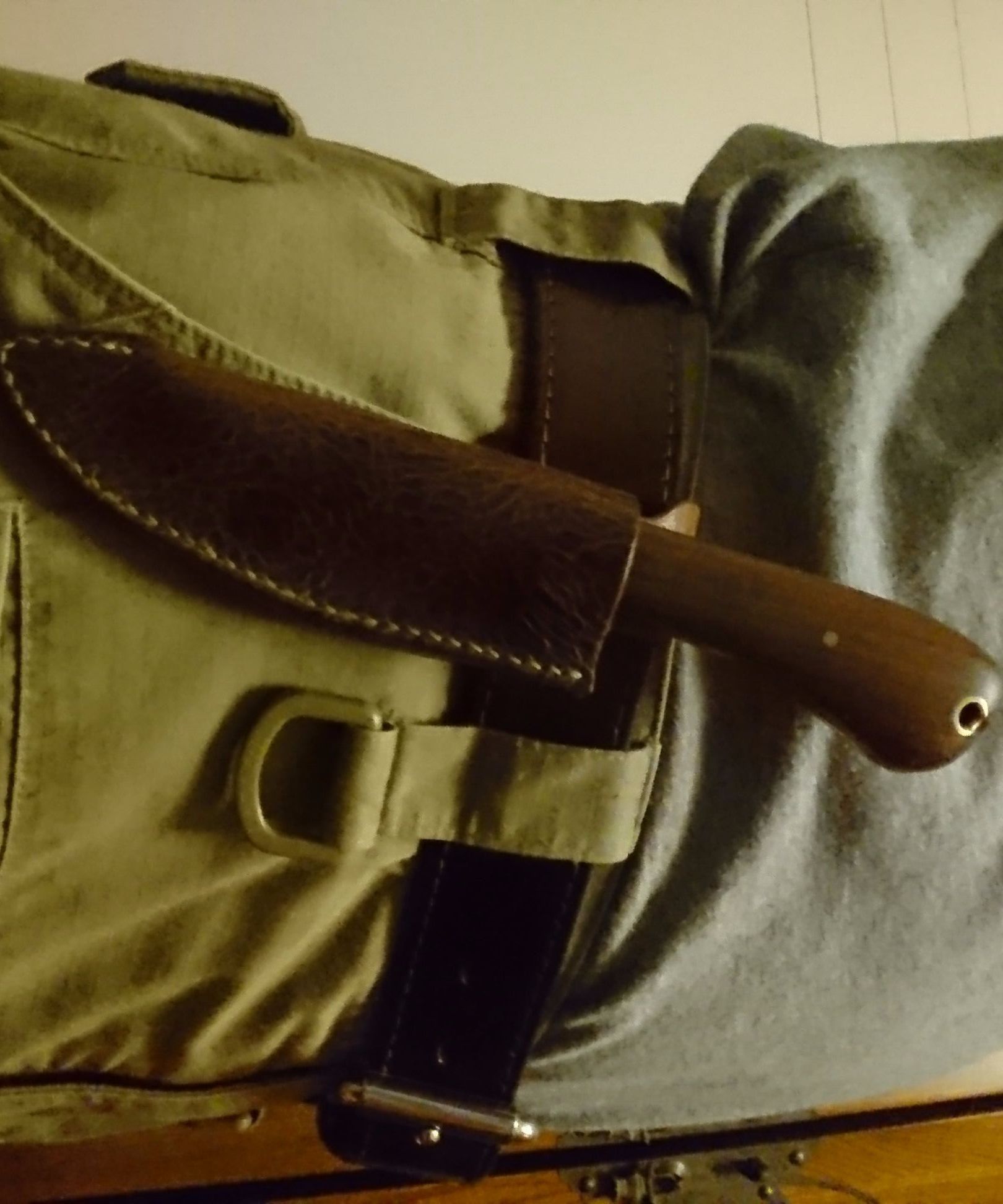 Vintage Saw Blade Knife With Leather Sheath