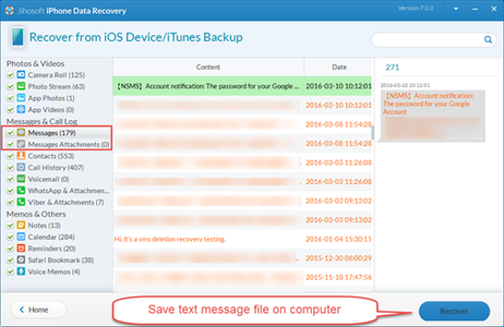 Save the Message File on Computer & Print It Out
