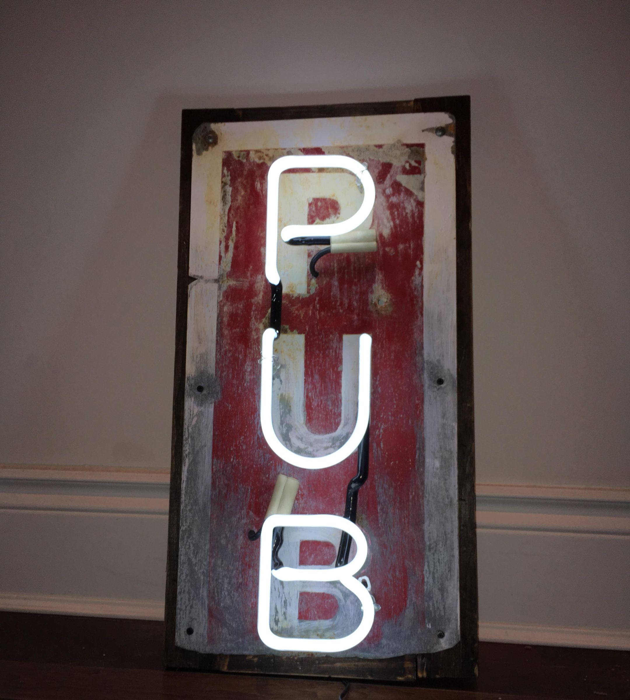 Faux Aged Neon Pub Sign