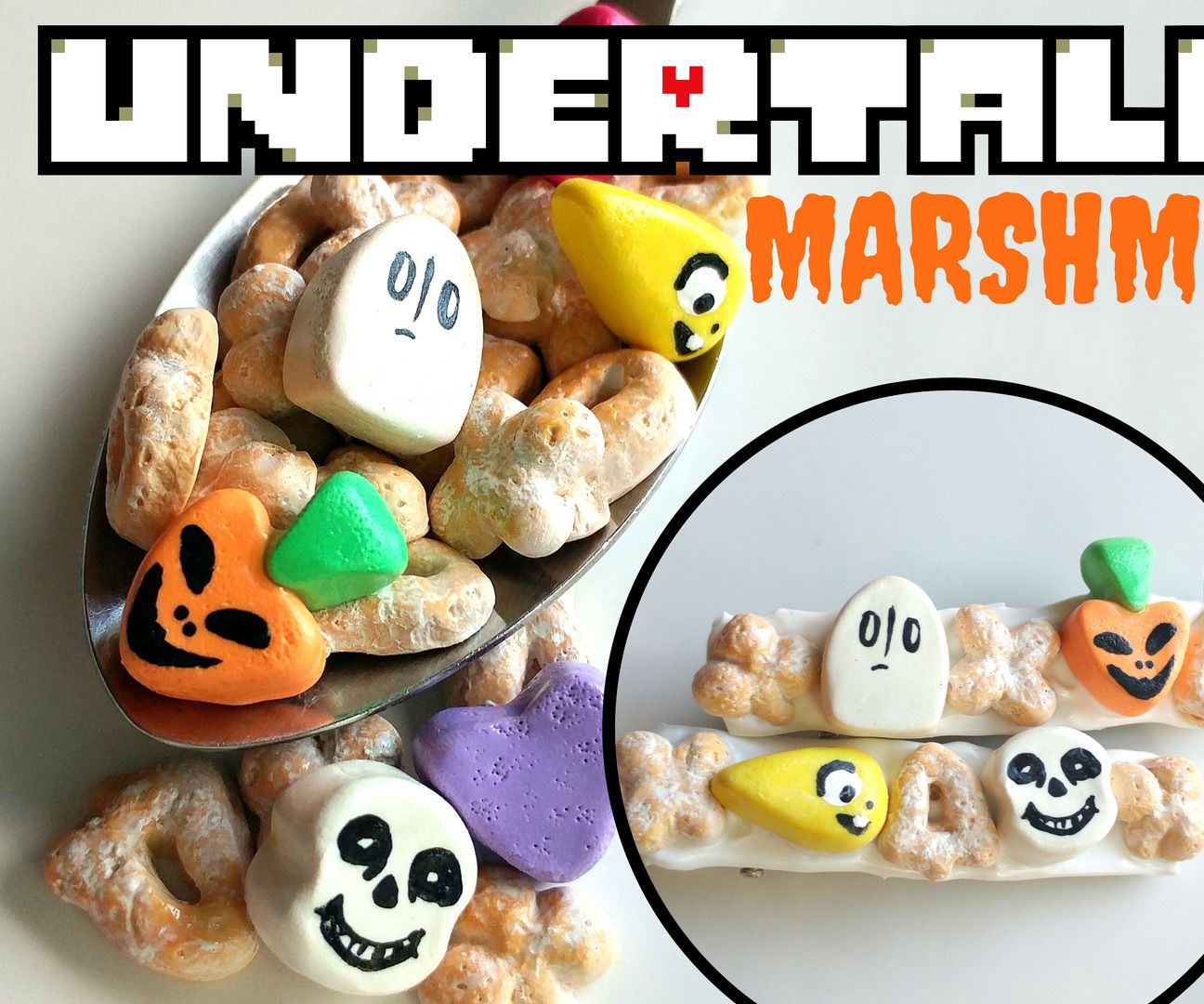 UNDERTALE Polymer Clay Cereal and Marshmallows Tutorial-Halloween DIY