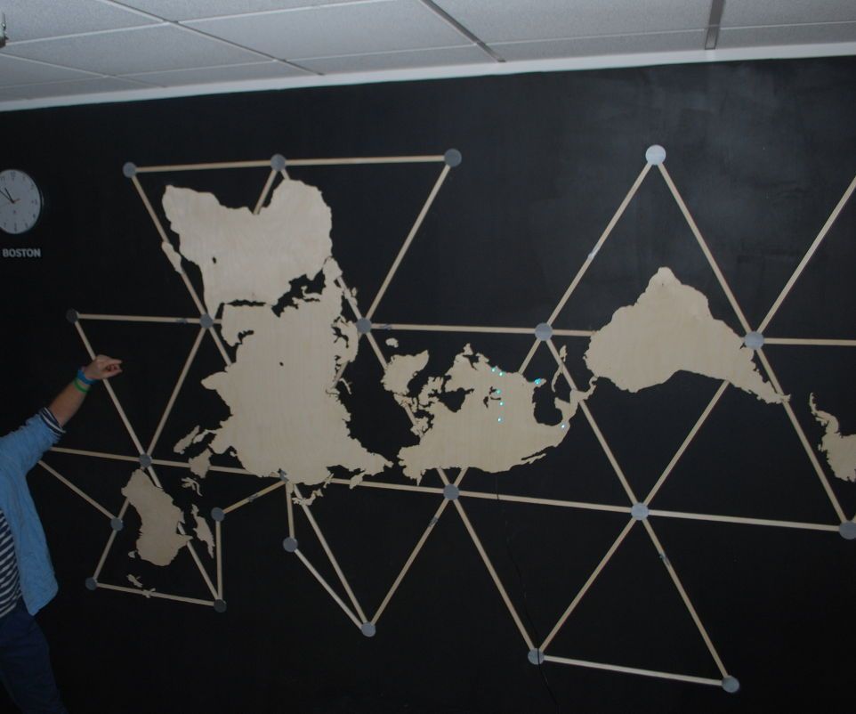 Buckminster Fuller Dymaxion Wall Relief Atlas With Lights