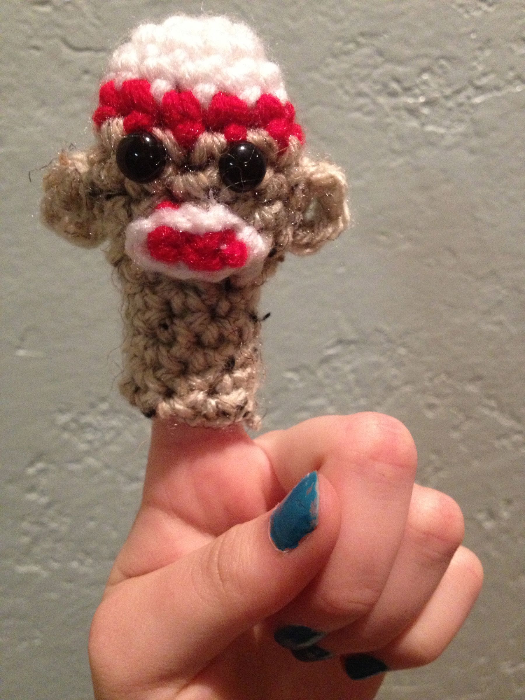 Sock Monkey Finger Puppet