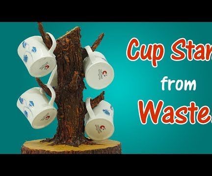 A Wooden Textured Cup Stand From Waste Materials?