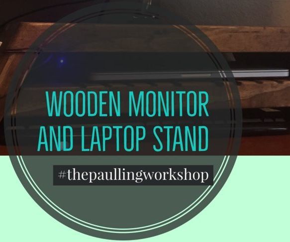 Wooden Monitor Stand With Active Cooling for a Laptop