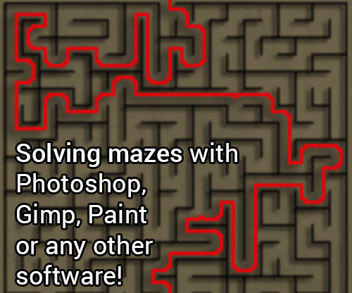 Solving Maze Using Photoshop, Gimp, Paint or Any Other Software