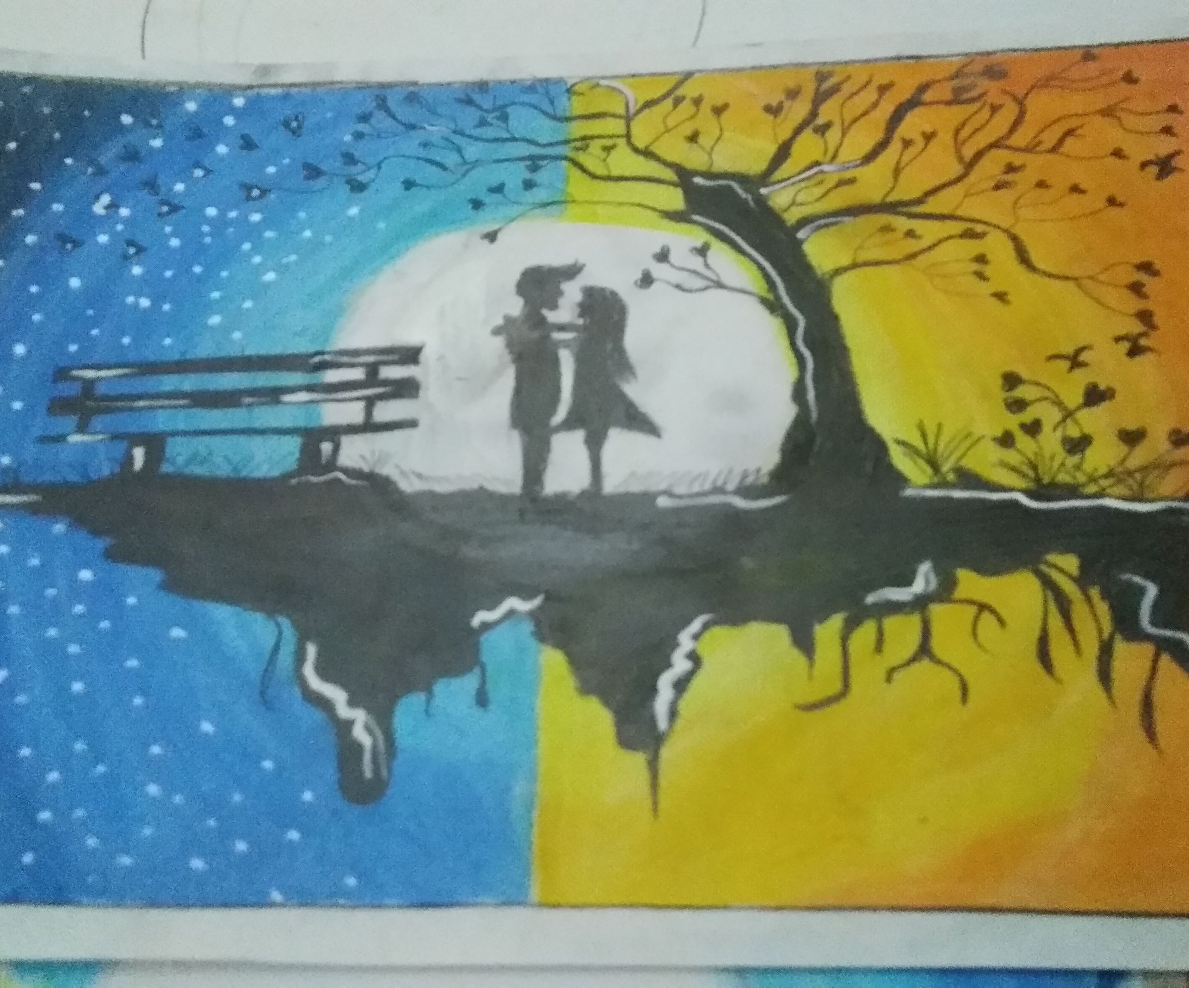 Beautiful Couple Scenery in Moonlight and Sunshine