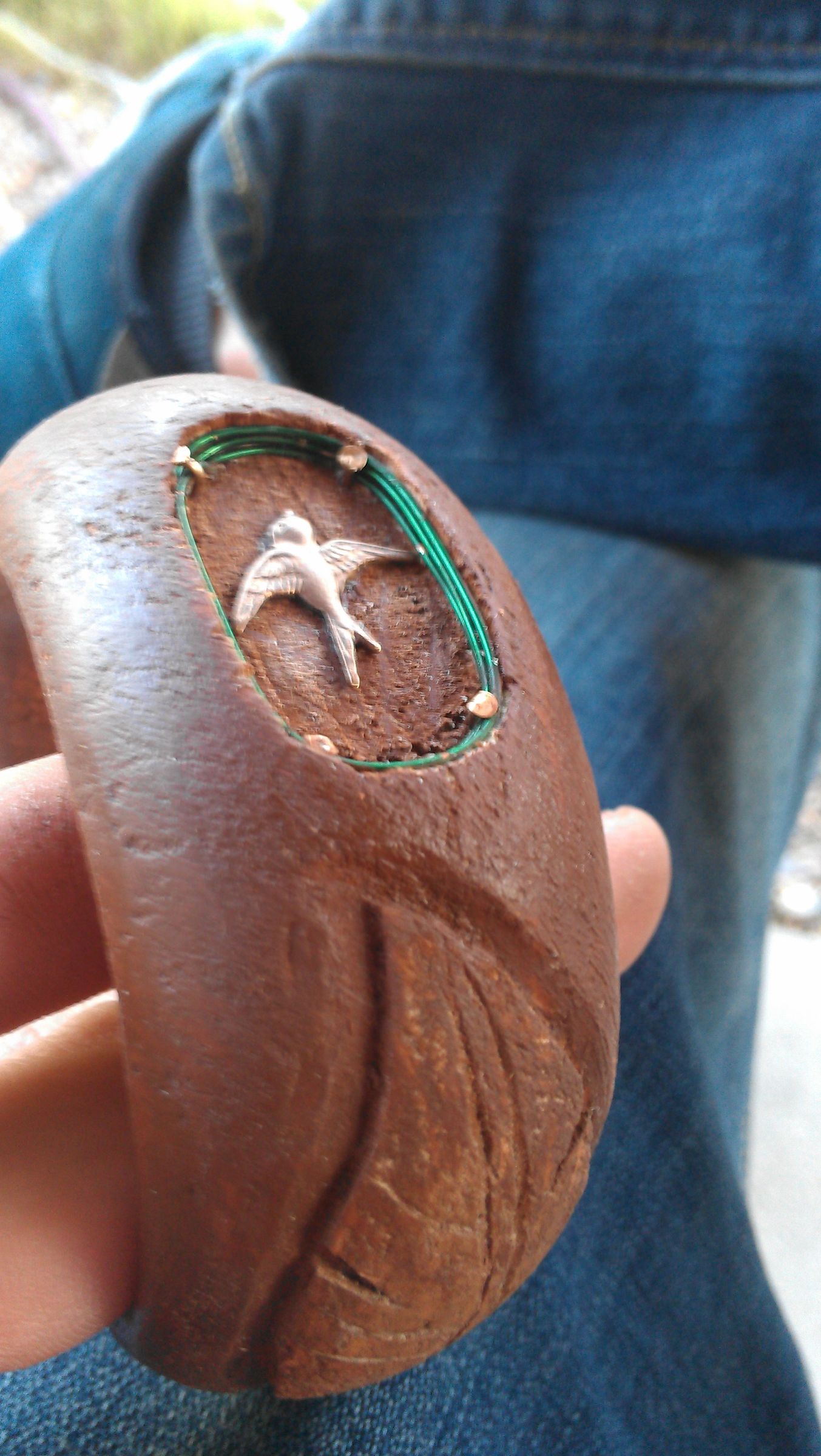 Wooden Bracelet With Inlays