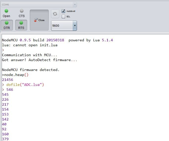 NODEMCU LUA ESP8266 How to Use ADC / TOUT Pin