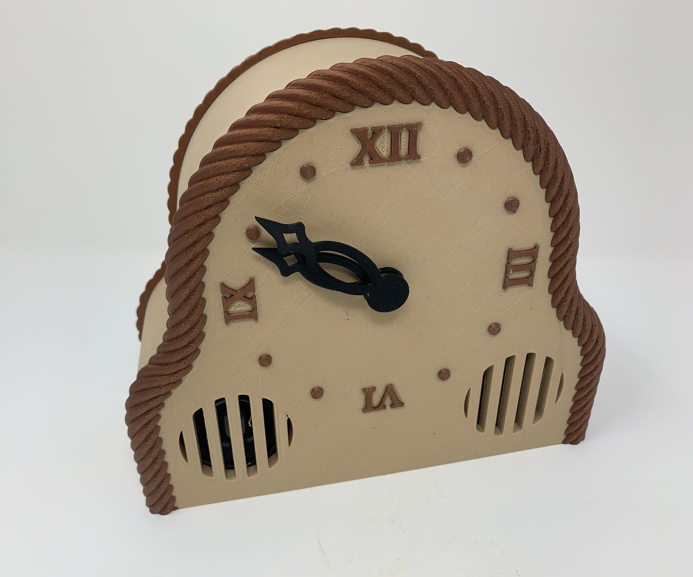 3D Printed Mantel Style Auto Correcting Clock With Chimes and Daylight Savings Time
