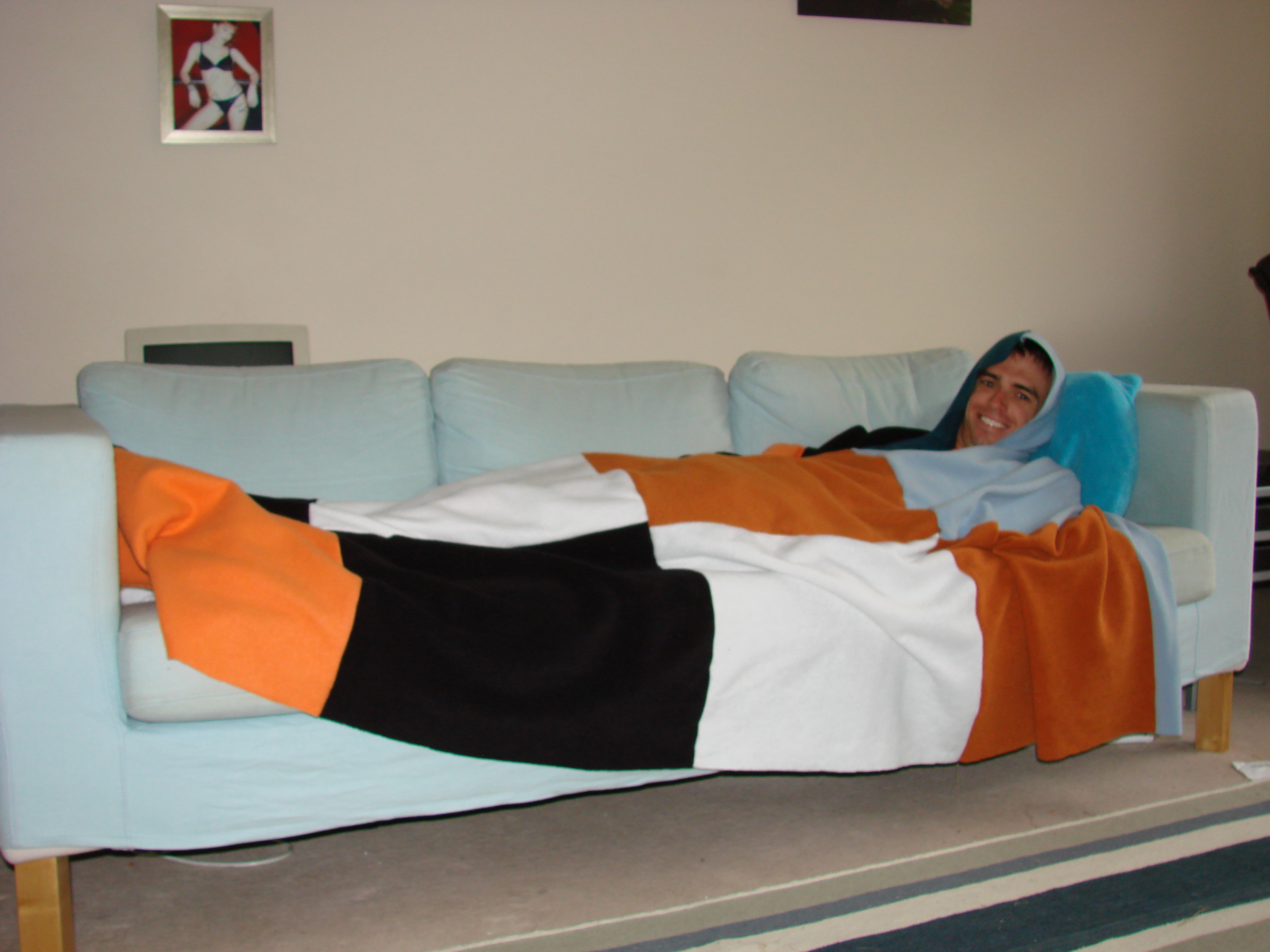 Blanket With Built-In Hood