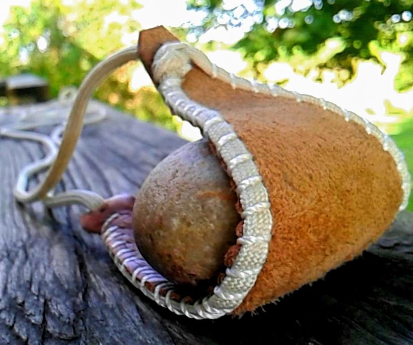 Sling Shot Handmade Leather Throwing Sling - Traditional Rock Single Point Sling