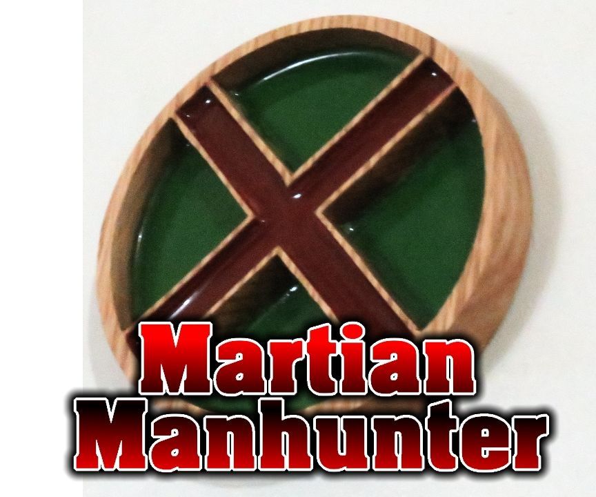 Martian Manhunter Superhero Emblem - Wood and Resin