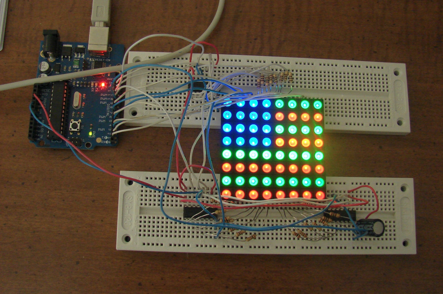 Arduino Powered Three Color 8x8 Led Array - Instructables