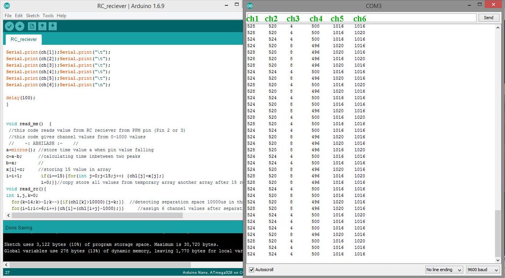 Reading RC Receiver PPM Signal Using Arduino : 3 Steps - Instructables