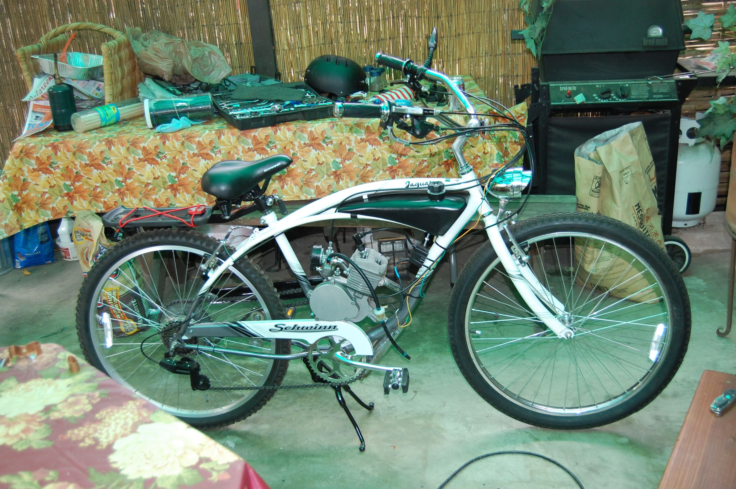 motorized bike frame with built in gas tank