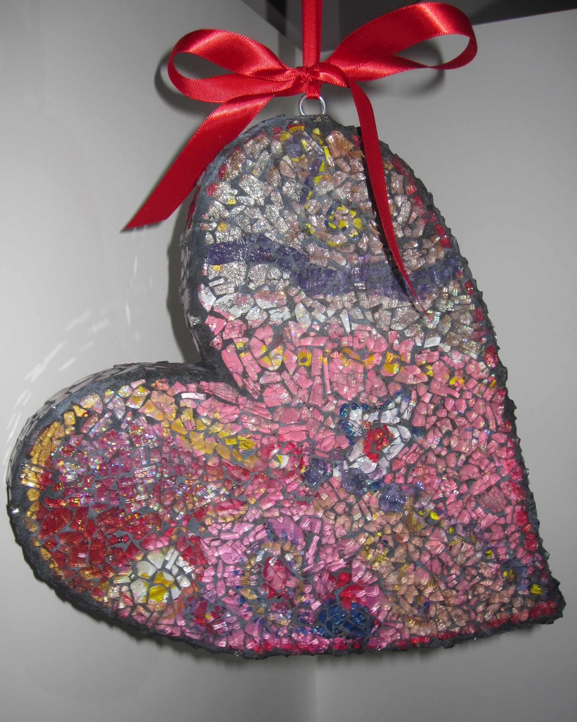 SAFETY GLASS MOSAIC:  Valentine Heart