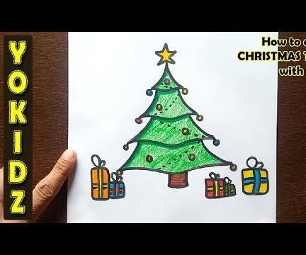 HOW TO DRAW CHRISTMAS TREE WITH PRESENTS