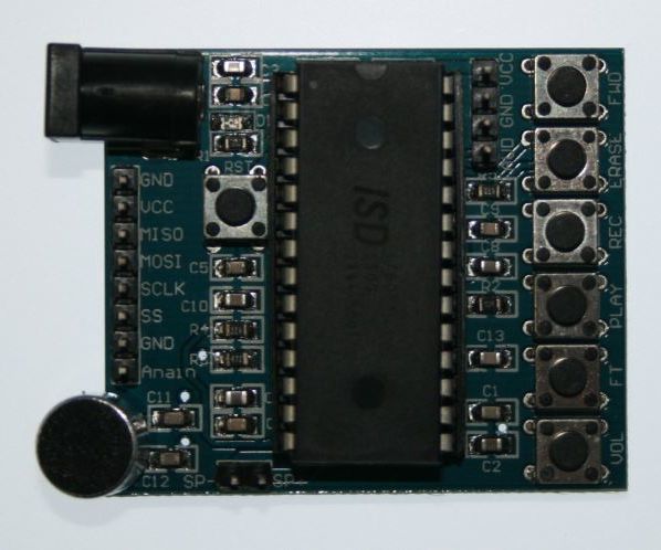 PICAXE - Controlling the ISD1760 Voice Recorder Module With SPI (Serial Peripheral Interface)