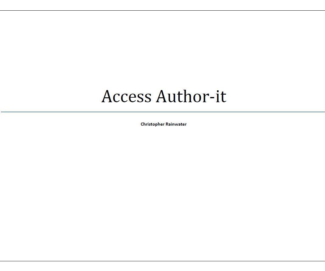 Access Author-it (SQL Cloud)