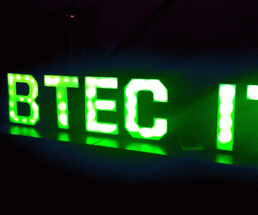 3D Printed LED BTEC ICT Sign