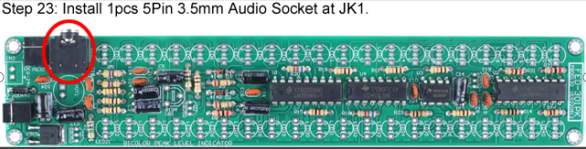 Install 1pcs 5Pin 3.5mm Audio Socket at JK1