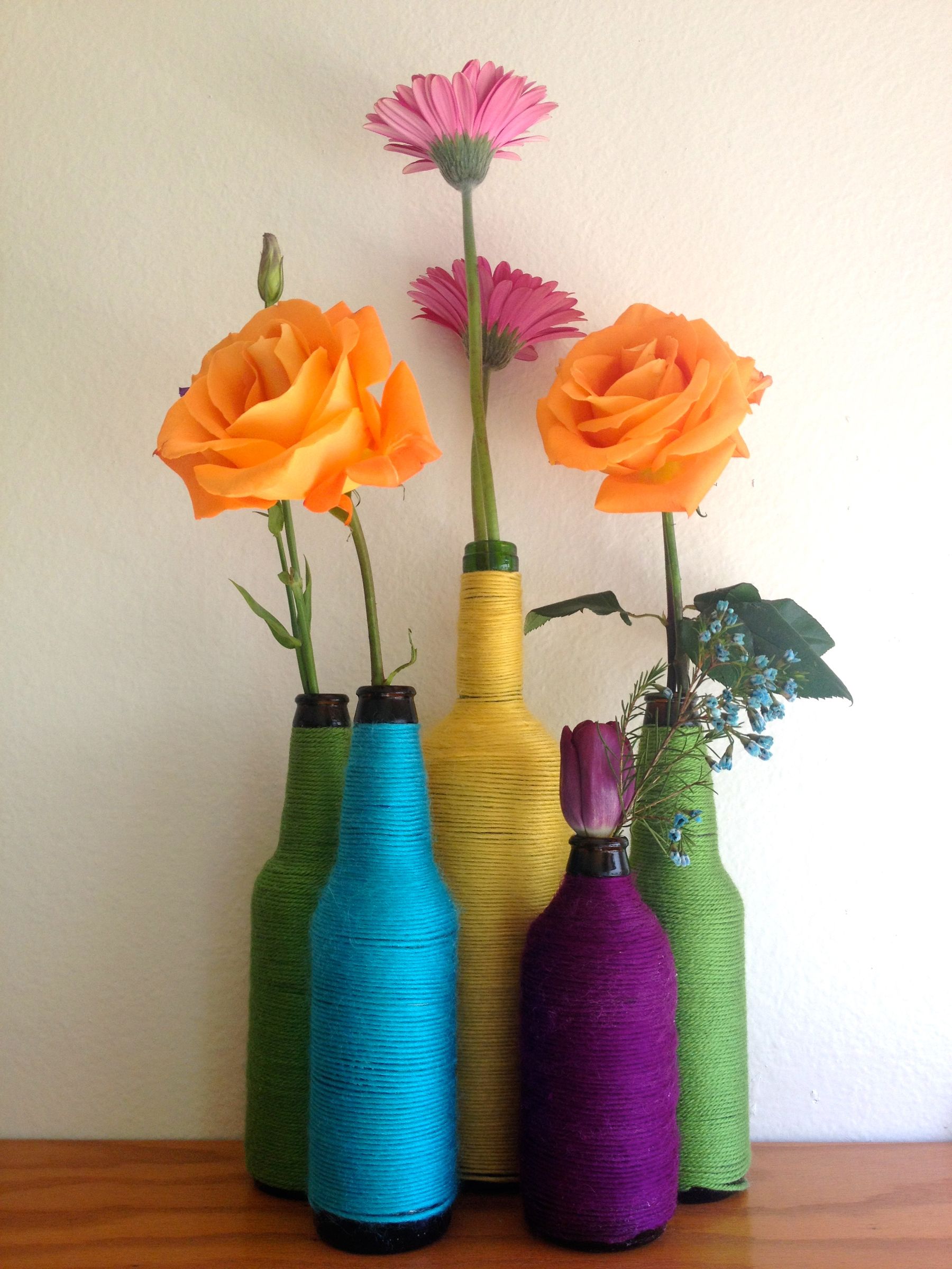 How to Turn a Beer Bottle Into a Colorful Flower Vase