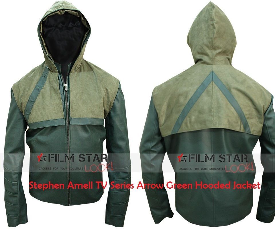 Stephen Amell TV Series Arrow Green Hooded Jacket