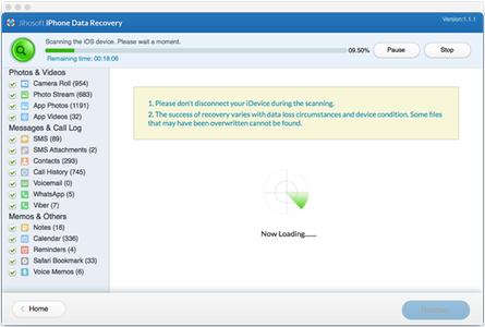 Scan the Device/iTunes Backup for Deleted or Lost Data