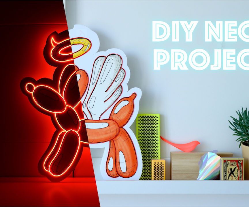 DIY Neon Sign Balloon Dog With Neon Wire :)