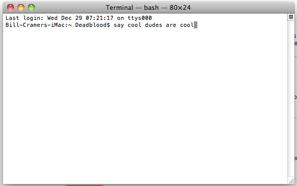 how to make mac terminal talk