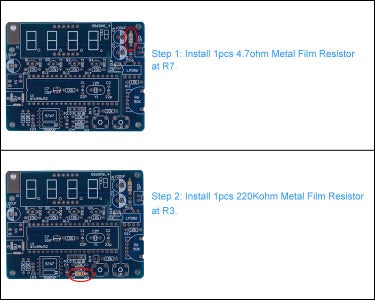 Install 4.7ohm Metal Film Resistor & Install 220Kohm Metal Film Resistor