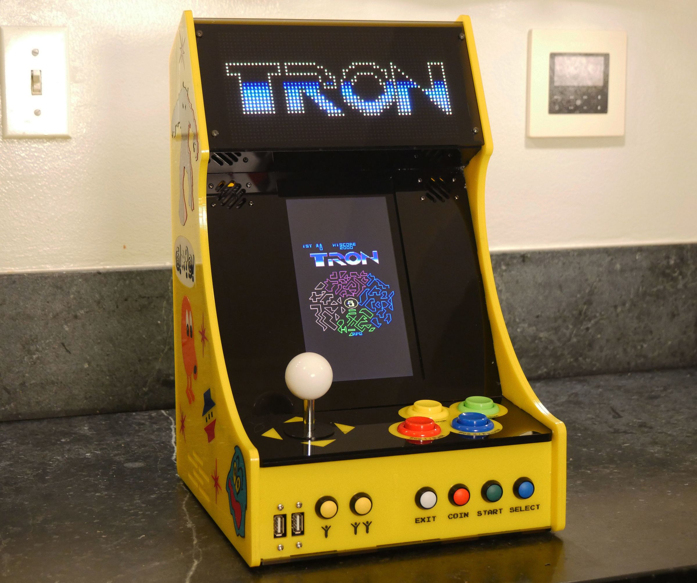 Vertical Bartop Arcade With Integrated PIXEL LED Display