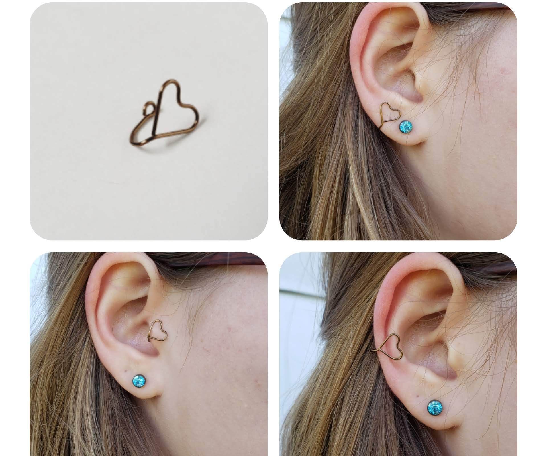 Heart Shaped Wire Ear Cuff