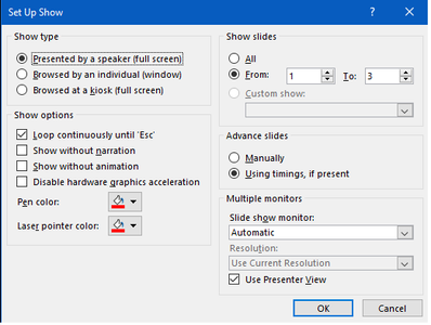 Configure Slide Show