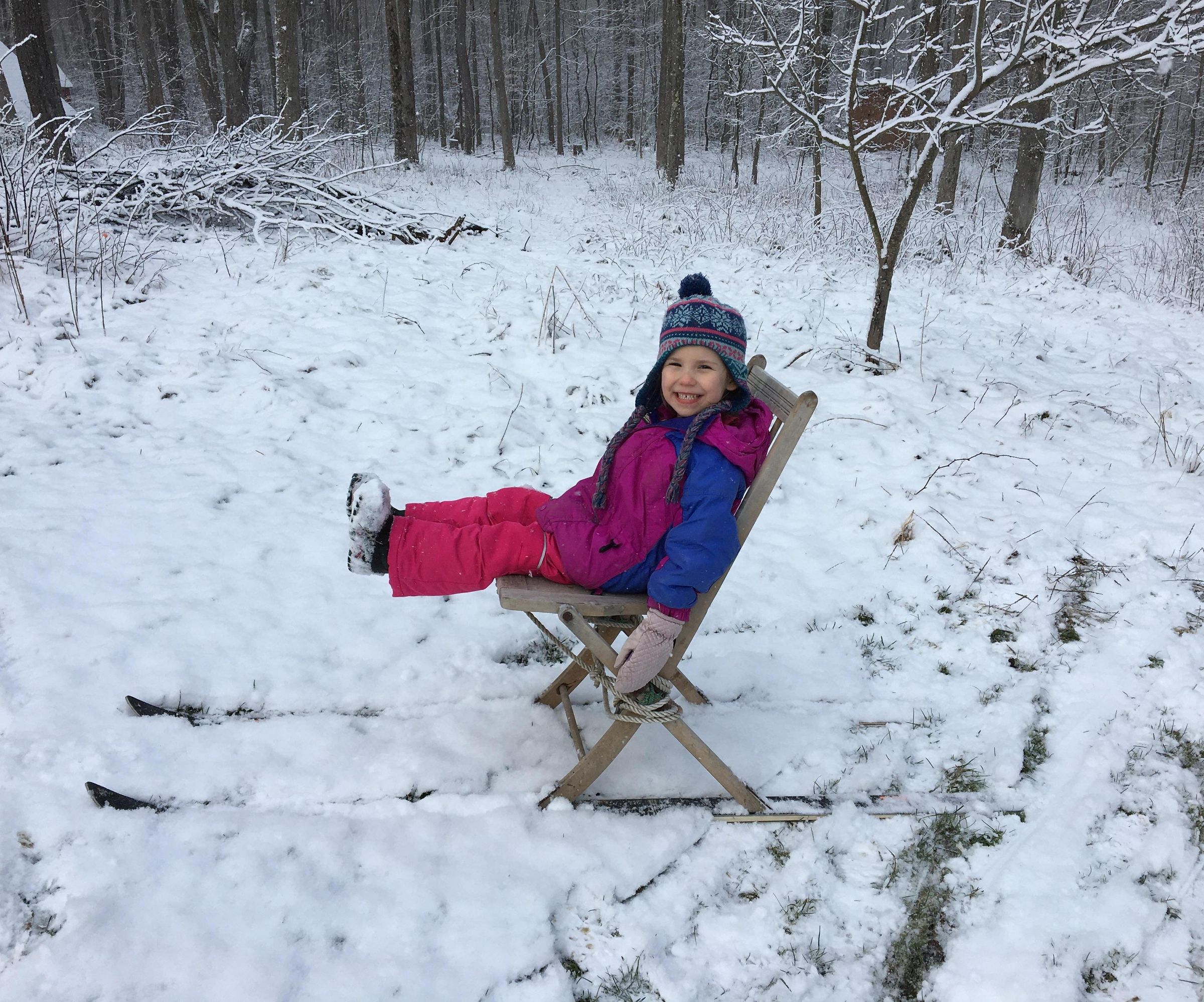 Kids Bored of Sledding? Ski Chair Is the Answer!