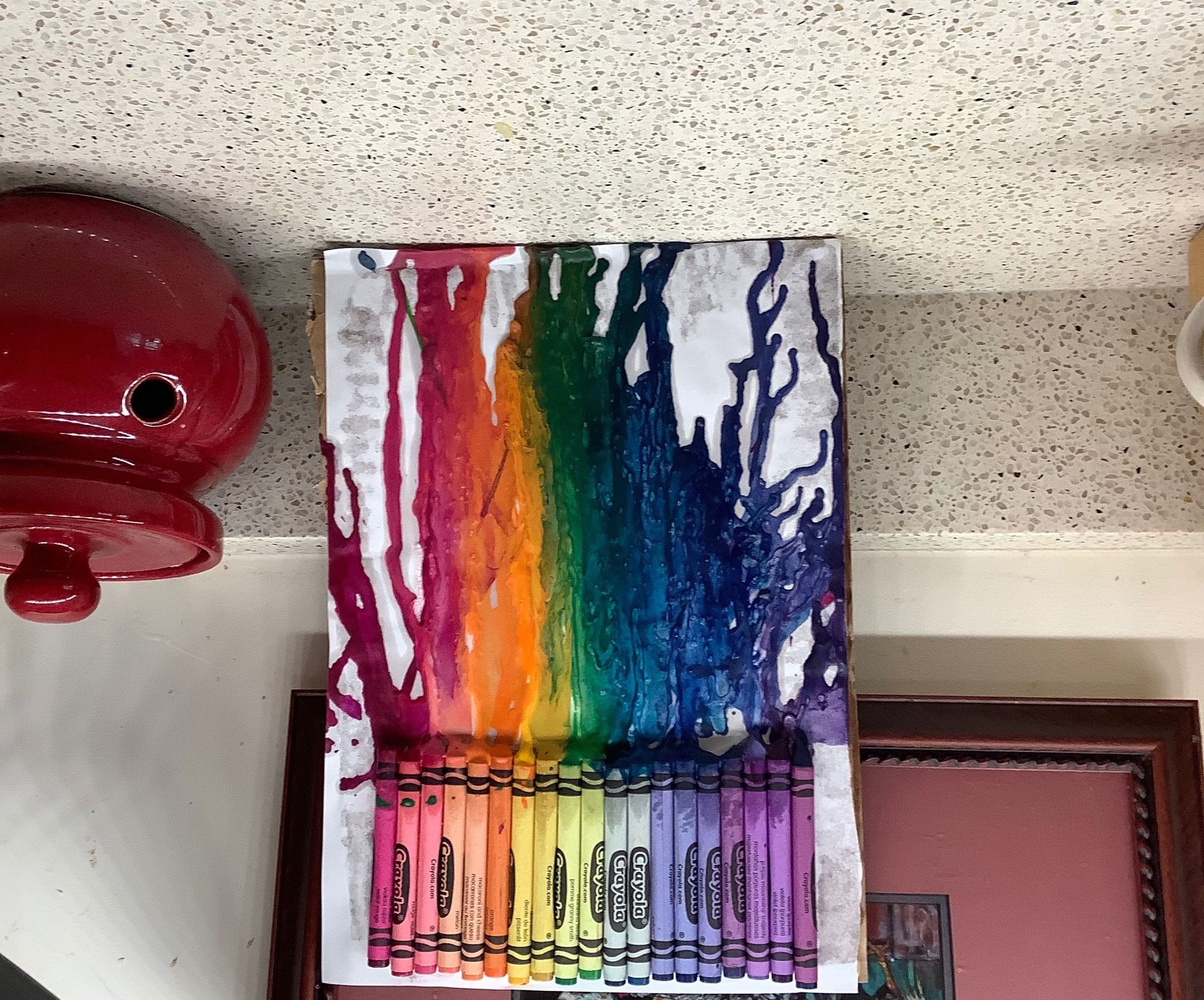 Melted Rainbow Crayon Art
