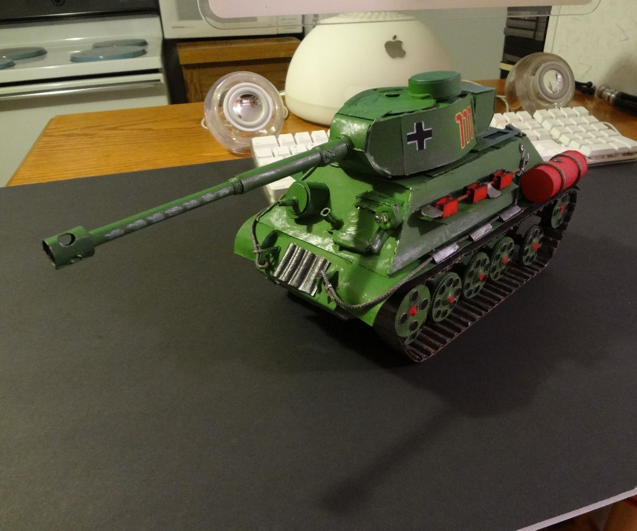 Cardboard Electric T34-88 Tank Model As Seen in World of Tanks Game.