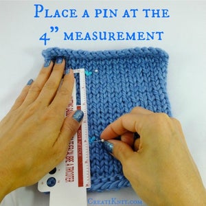 Holding Your Ruler, Place a Pin at the 4″ Measurement