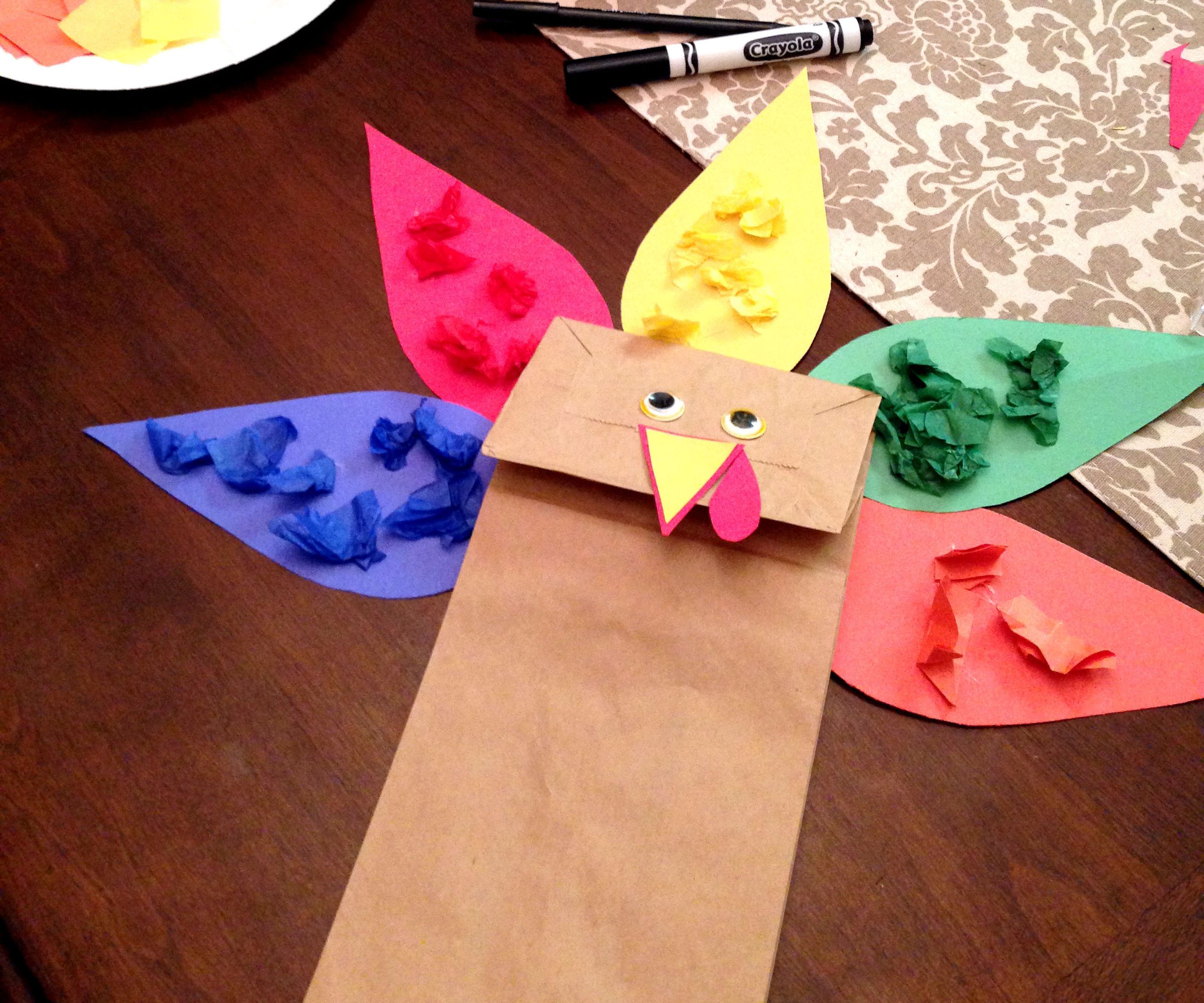 Fun Fall Turkey Paper Bag Puppet