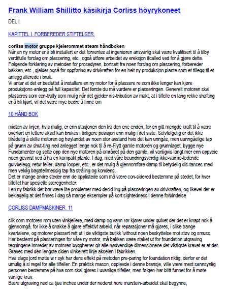 Frank William Shillitto Käsikirja Corliss Höyrykoneet
