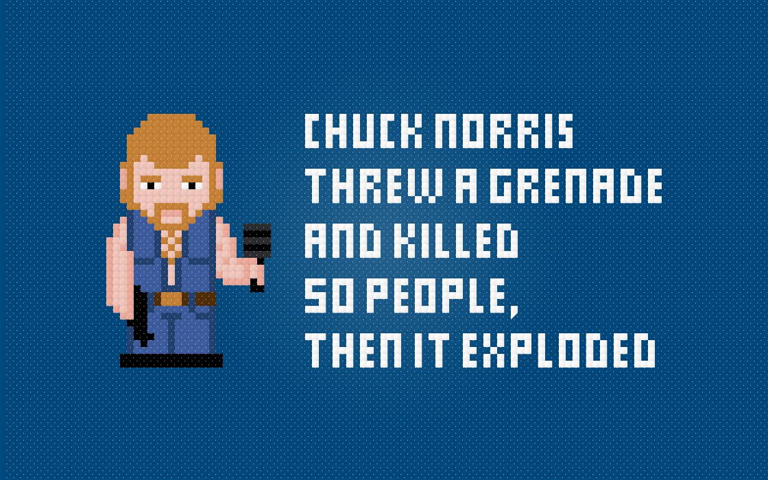 Chuck Norris and a Grenade - Cross Stitch Free PDF Pattern