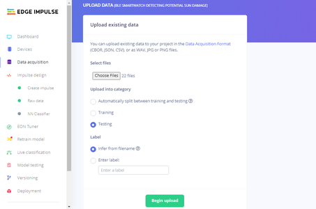 Uploading Samples to Edge Impulse
