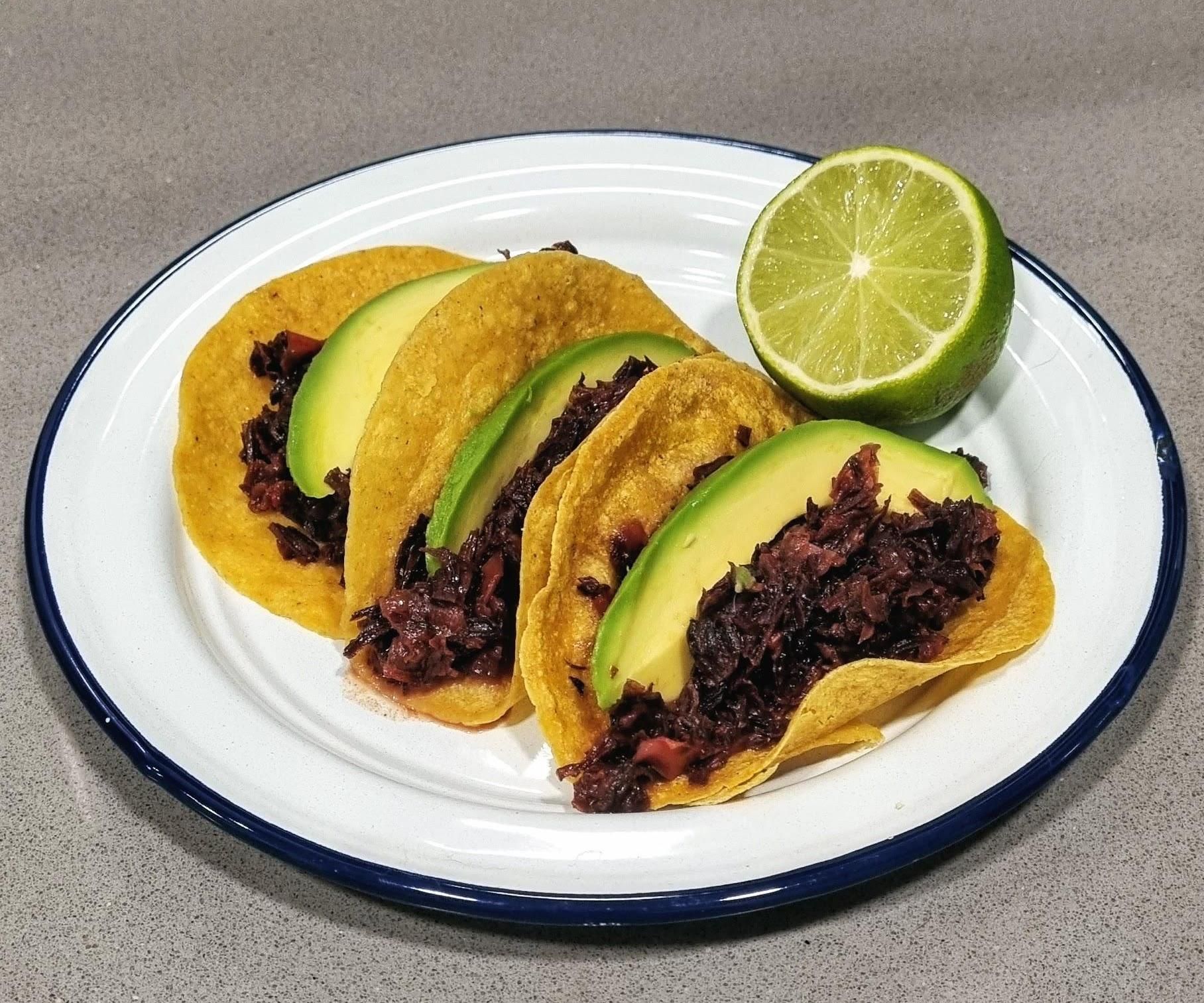 Fully Vegan "Tacos De Jamaica" (Hibiscus Flower Tacos)