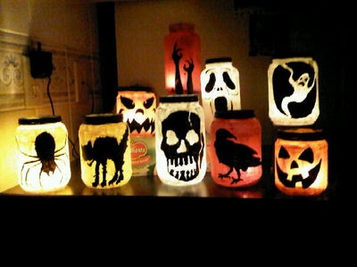 Pickle Jar Illuminataries for Halloween