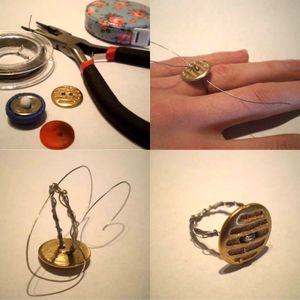 Flatten and Tuck the Sharp End In. There Is One Sample of Diy Button Rings.