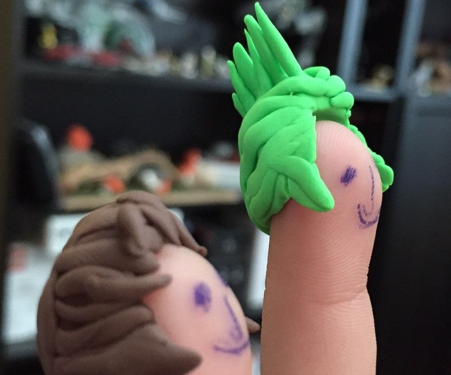 Clay Finger Puppet Wigs
