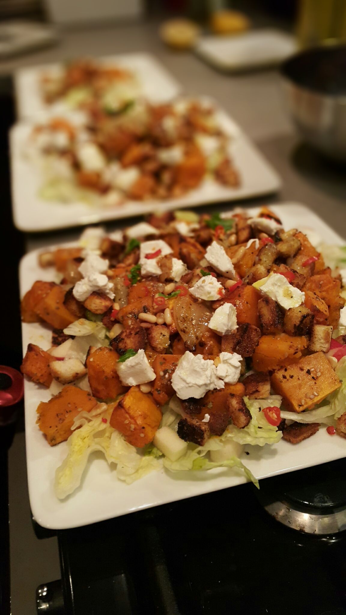 Spicy Goat Cheese and Pumpkin Salad